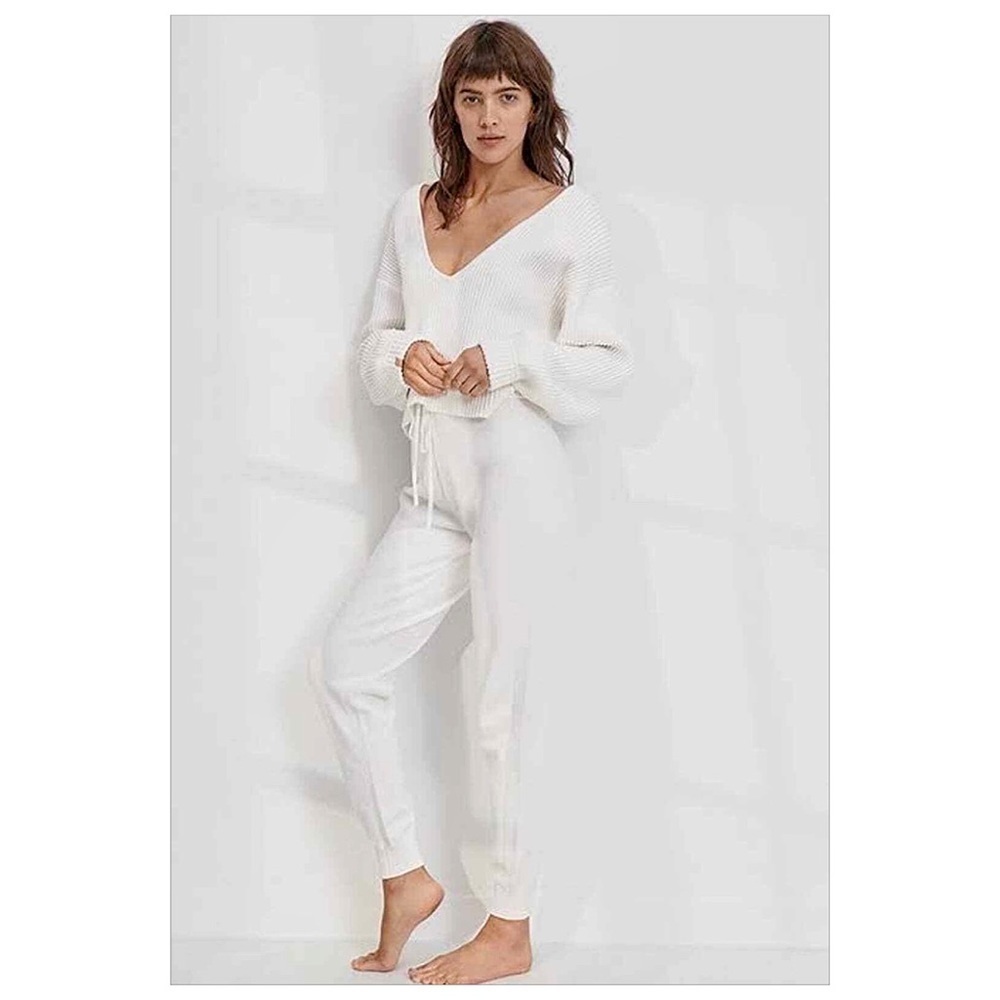 Lunya Cozy Cotton Silk Jogger Drawstring Pull On Sincere White NWT - Picture 3 of 8